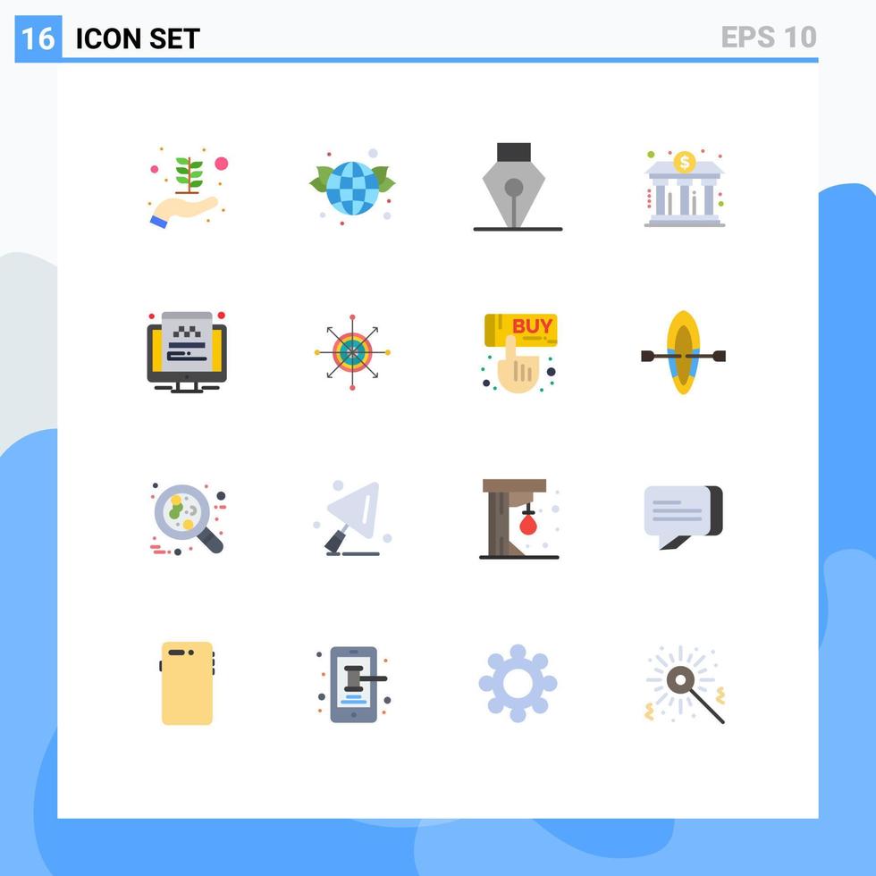 16 Creative Icons Modern Signs and Symbols of website taxi pen finance building Editable Pack of Creative Vector Design Elements