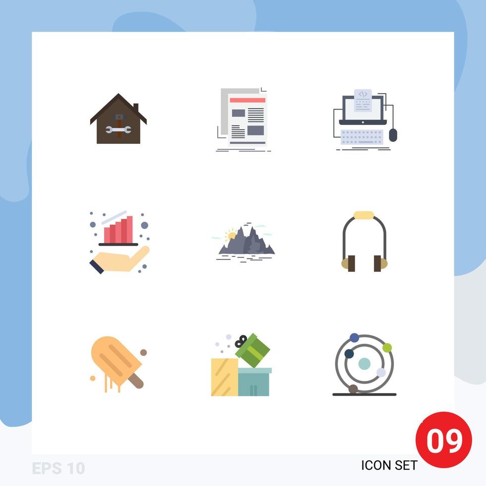 Pack of 9 Modern Flat Colors Signs and Symbols for Web Print Media such as data screen newspaper monoblock coding Editable Vector Design Elements