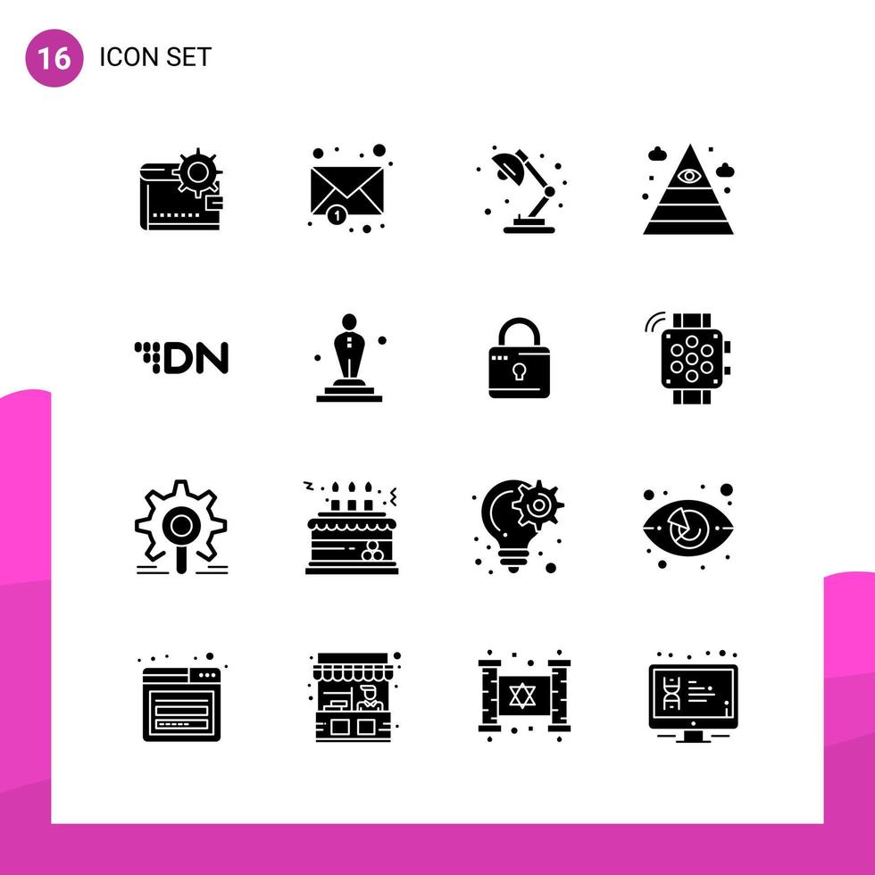 Glyph Icon set Pack of 16 Solid Icons isolated on White Background for responsive Website Design Print and Mobile Applications vector