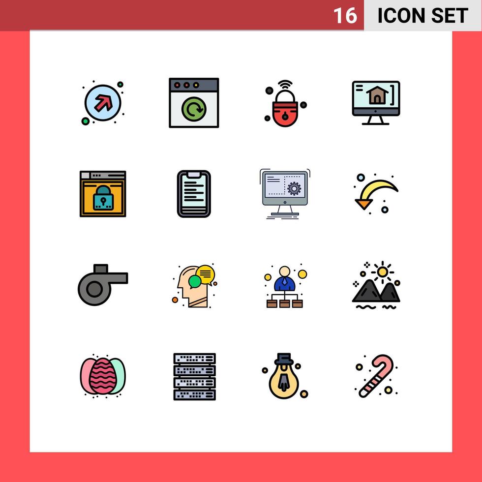 16 Creative Icons Modern Signs and Symbols of web login iot house computer Editable Creative Vector Design Elements