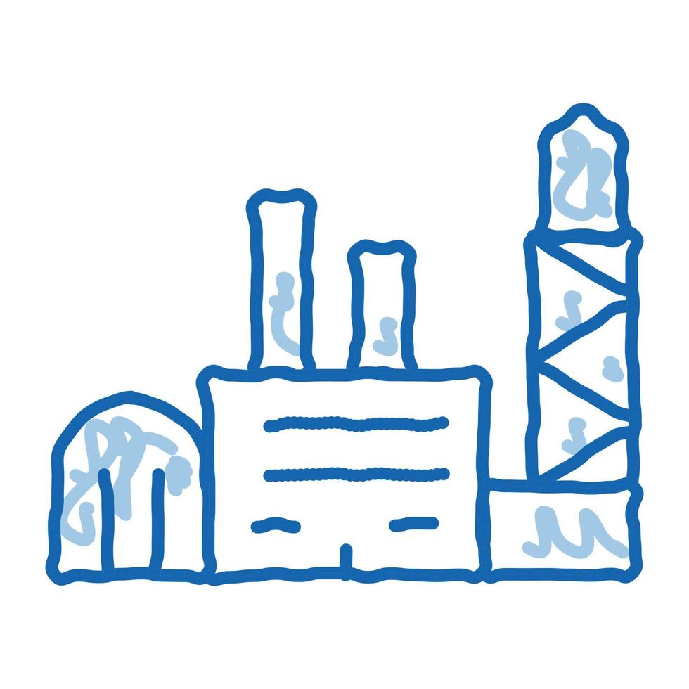 power station doodle icon hand drawn illustration vector