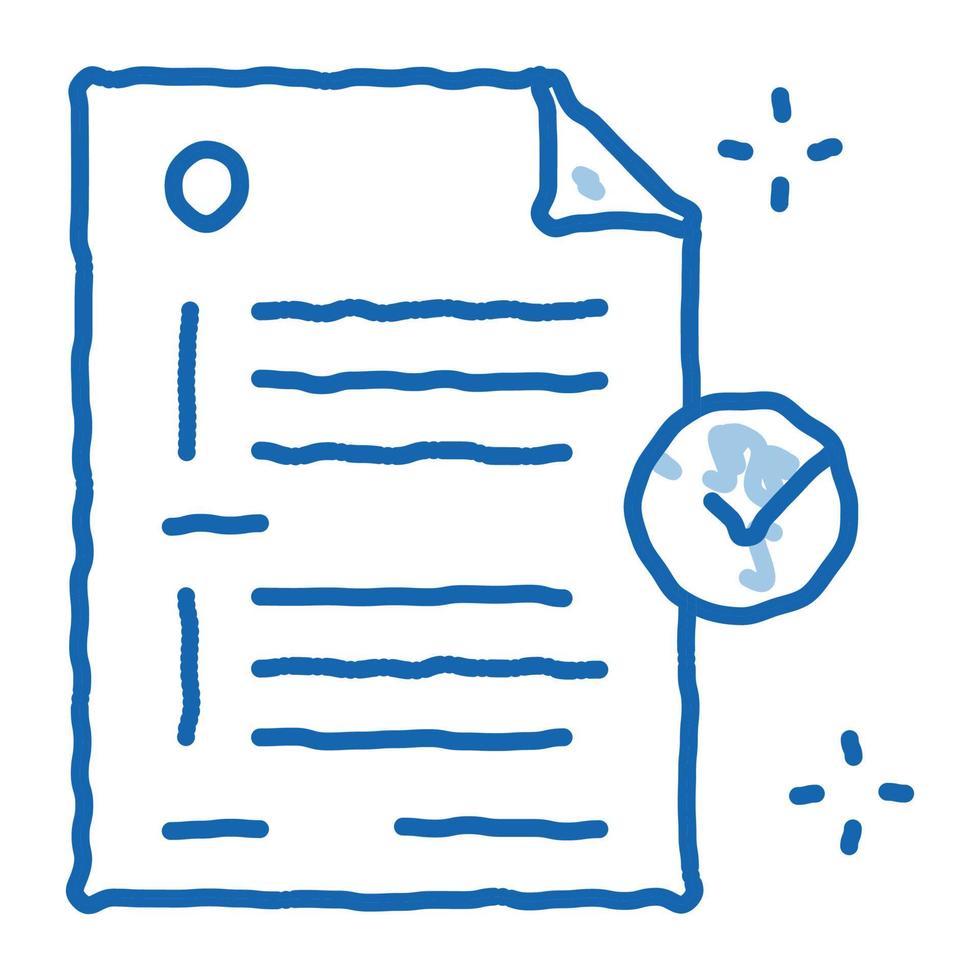 document confirmation doodle icon hand drawn illustration vector