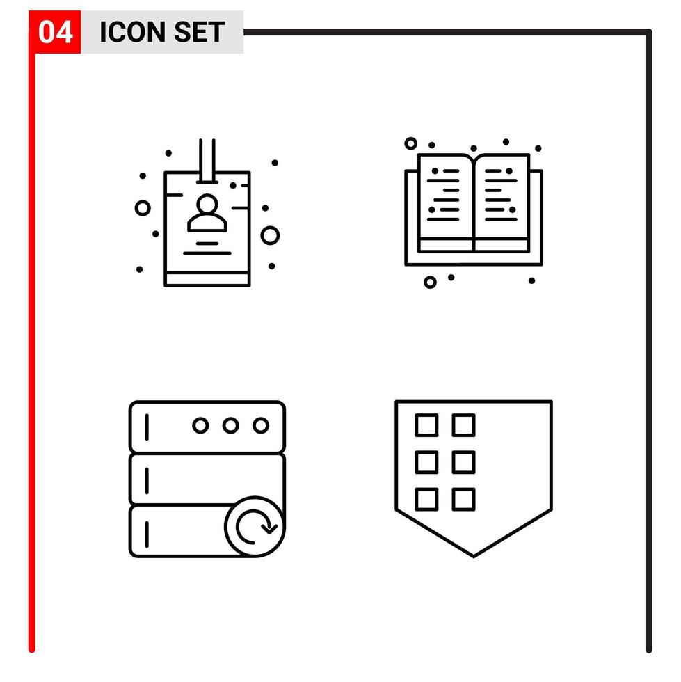 4 General Icons for website design print and mobile apps 4 Outline Symbols Signs Isolated on White Background 4 Icon Pack vector