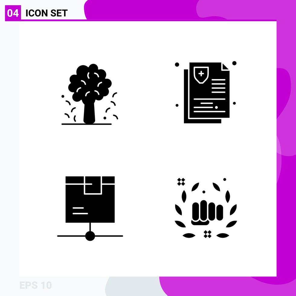 Solid Icon set Pack of 4 Glyph Icons isolated on White Background for Web Print and Mobile vector