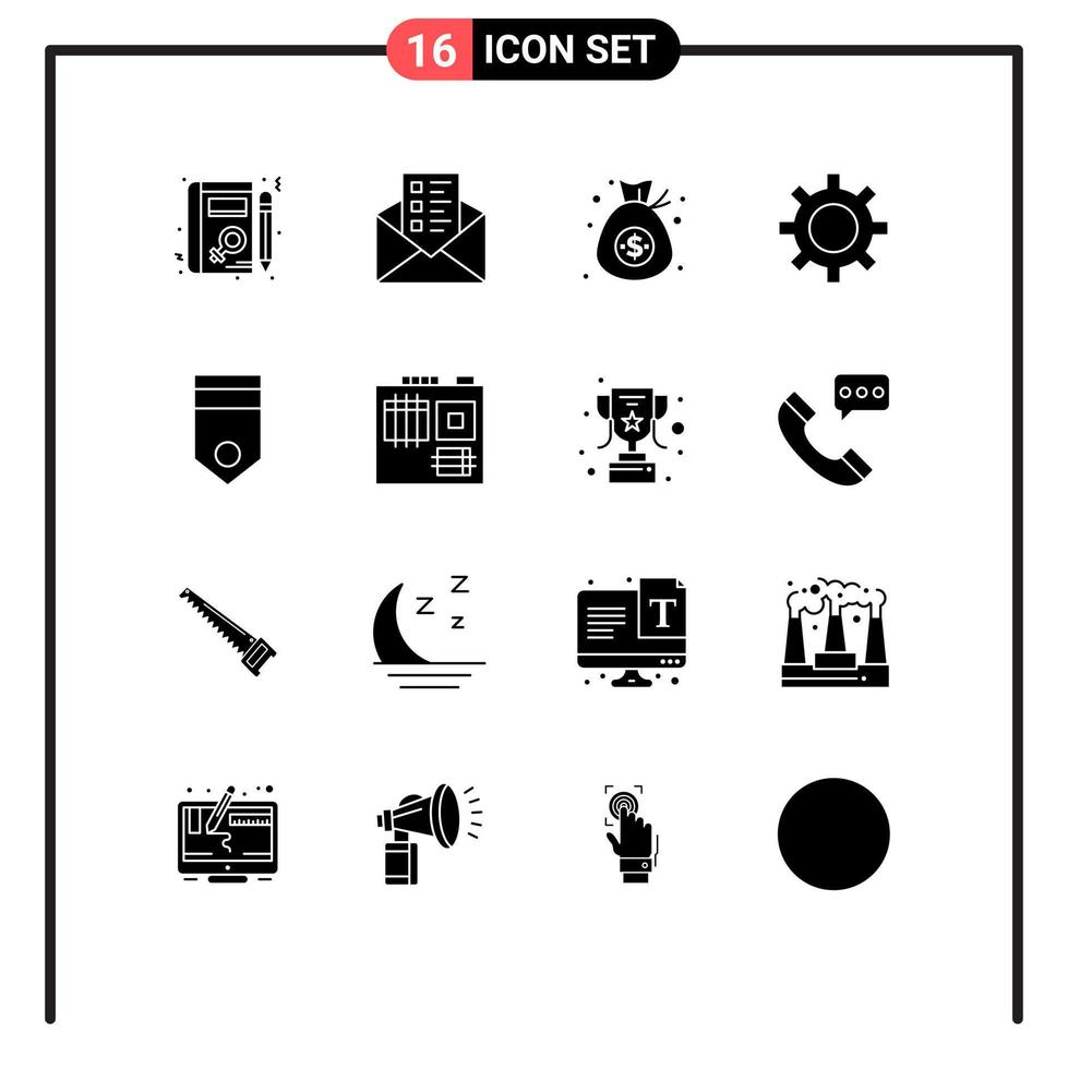 Group of 16 Modern Solid Glyphs Set for military army currency vehicle maintenance vehicles Editable Vector Design Elements