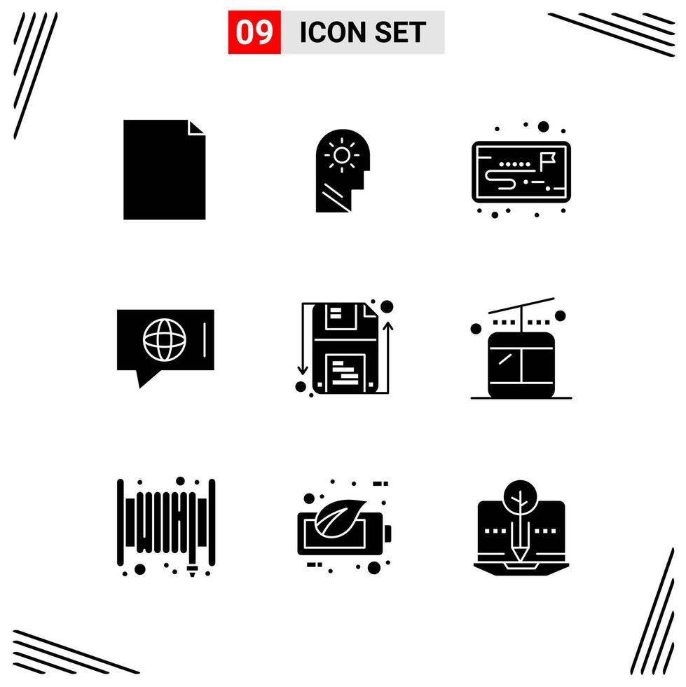 9 Icons Solid Style Grid Based Creative Glyph Symbols for Website Design Simple Solid Icon Signs Isolated on White Background 9 Icon Set vector