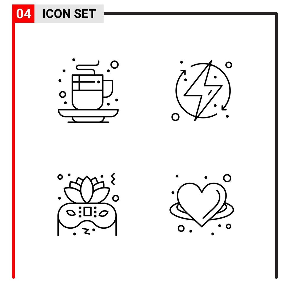 4 General Icons for website design print and mobile apps 4 Outline Symbols Signs Isolated on White Background 4 Icon Pack vector