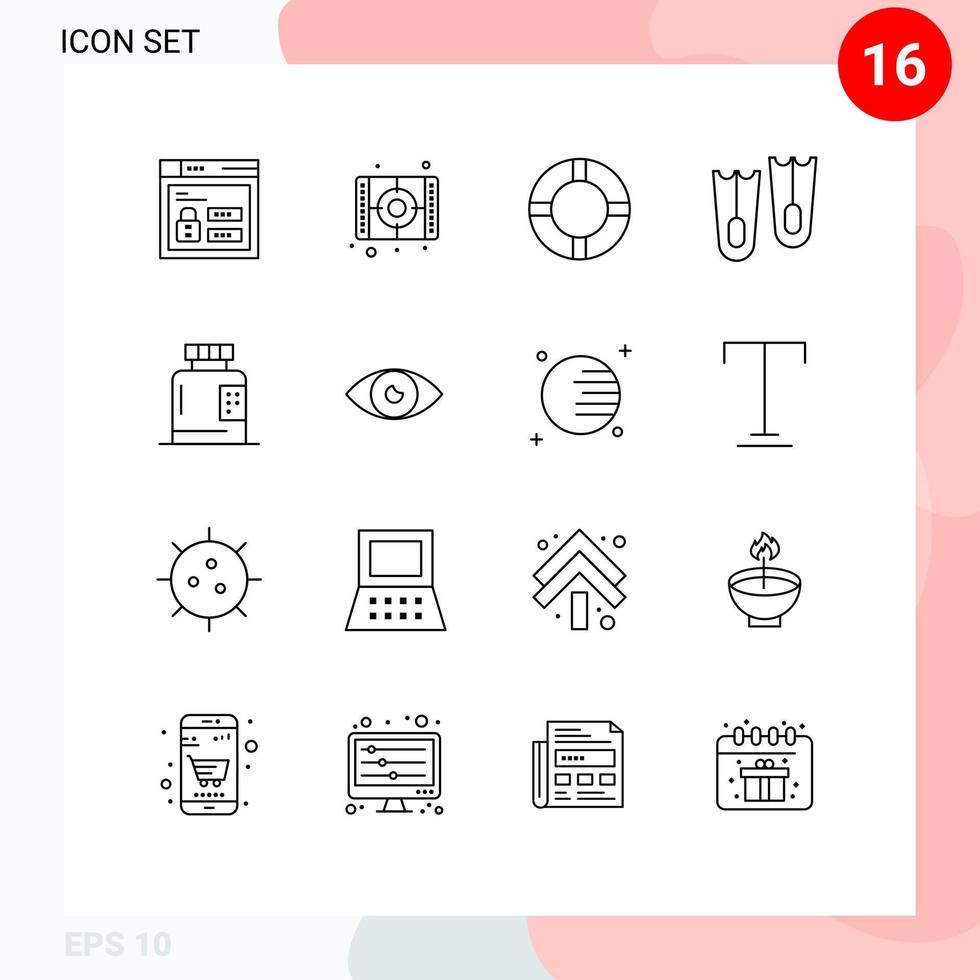16 Thematic Vector Outlines and Editable Symbols of form disease insurance bottle flippers Editable Vector Design Elements