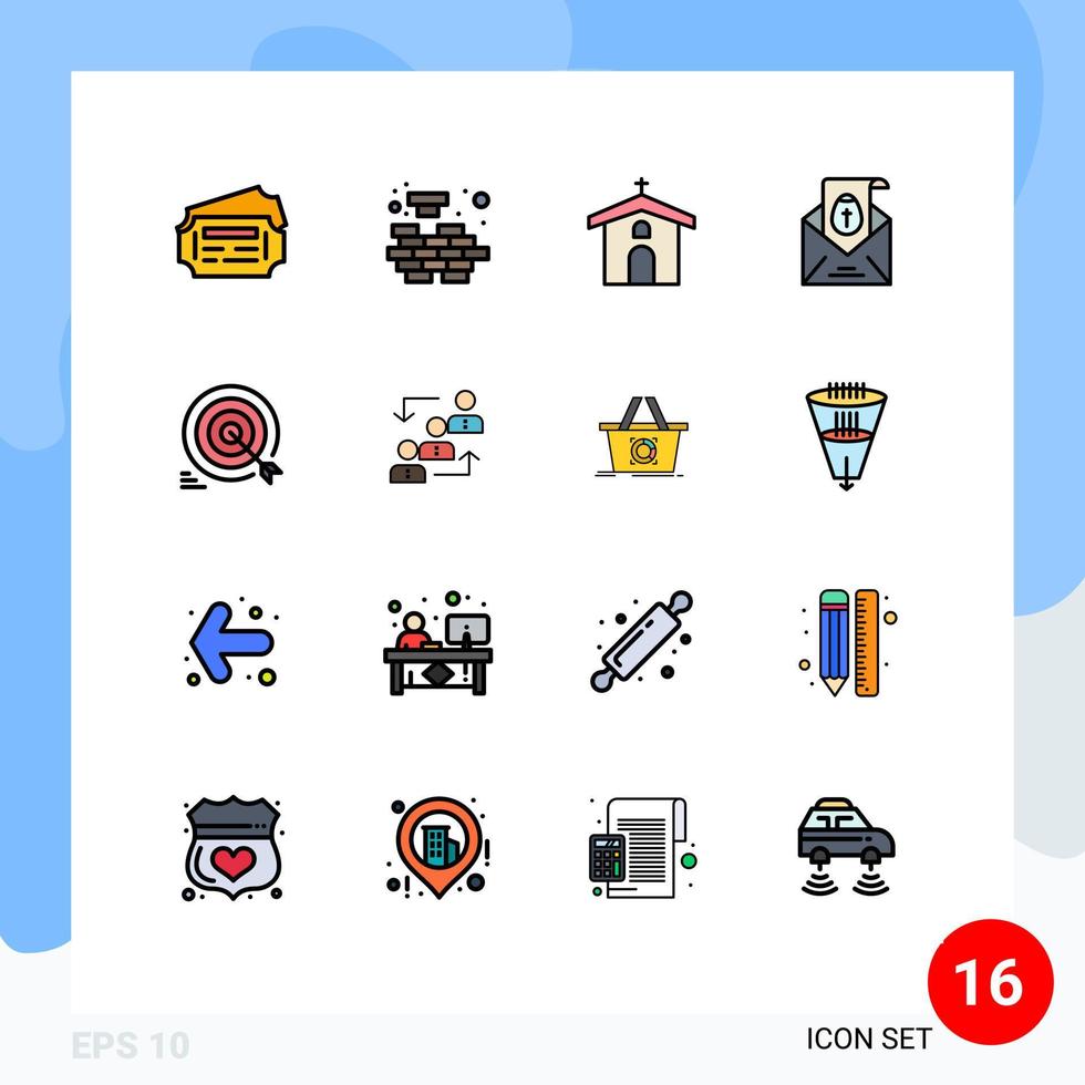 Set of 16 Modern UI Icons Symbols Signs for goal holiday celebration easter massege Editable Creative Vector Design Elements