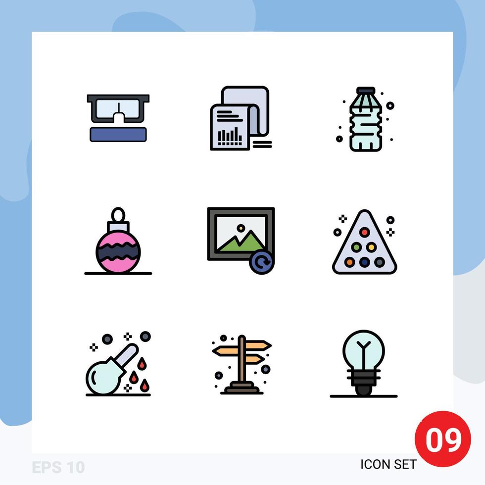 Set of 9 Modern UI Icons Symbols Signs for photo xmas questionnaire toy water Editable Vector Design Elements