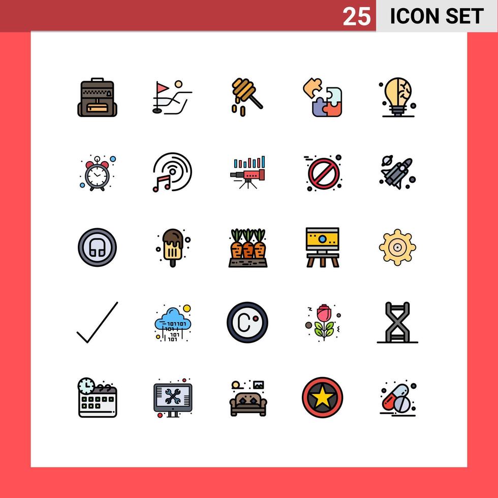 25 Creative Icons Modern Signs and Symbols of alarm idea honey bulb puzzle Editable Vector Design Elements