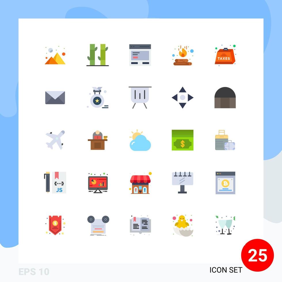 25 Creative Icons Modern Signs and Symbols of charge fire action bonfire to Editable Vector Design Elements