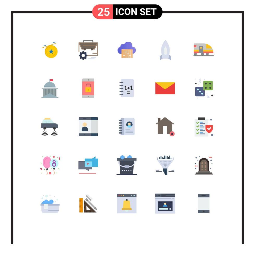 Stock Vector Icon Pack of 25 Line Signs and Symbols for subway travel connection startup spaceship Editable Vector Design Elements