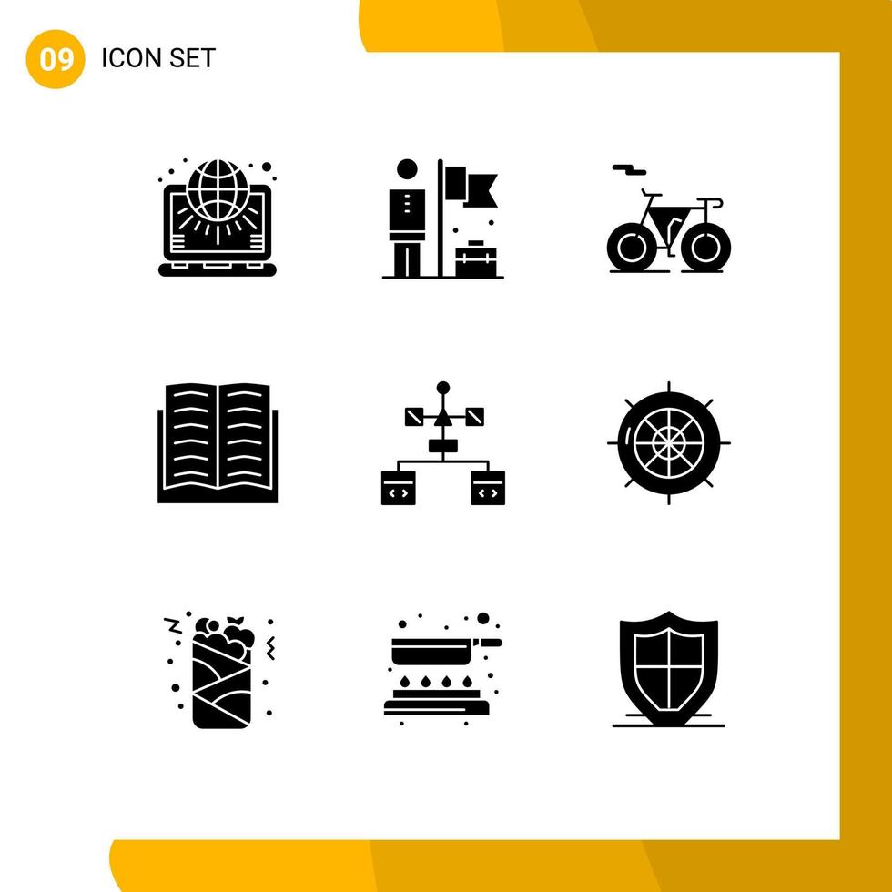 9 Creative Icons Modern Signs and Symbols of browser wreath flag education achievement Editable Vector Design Elements