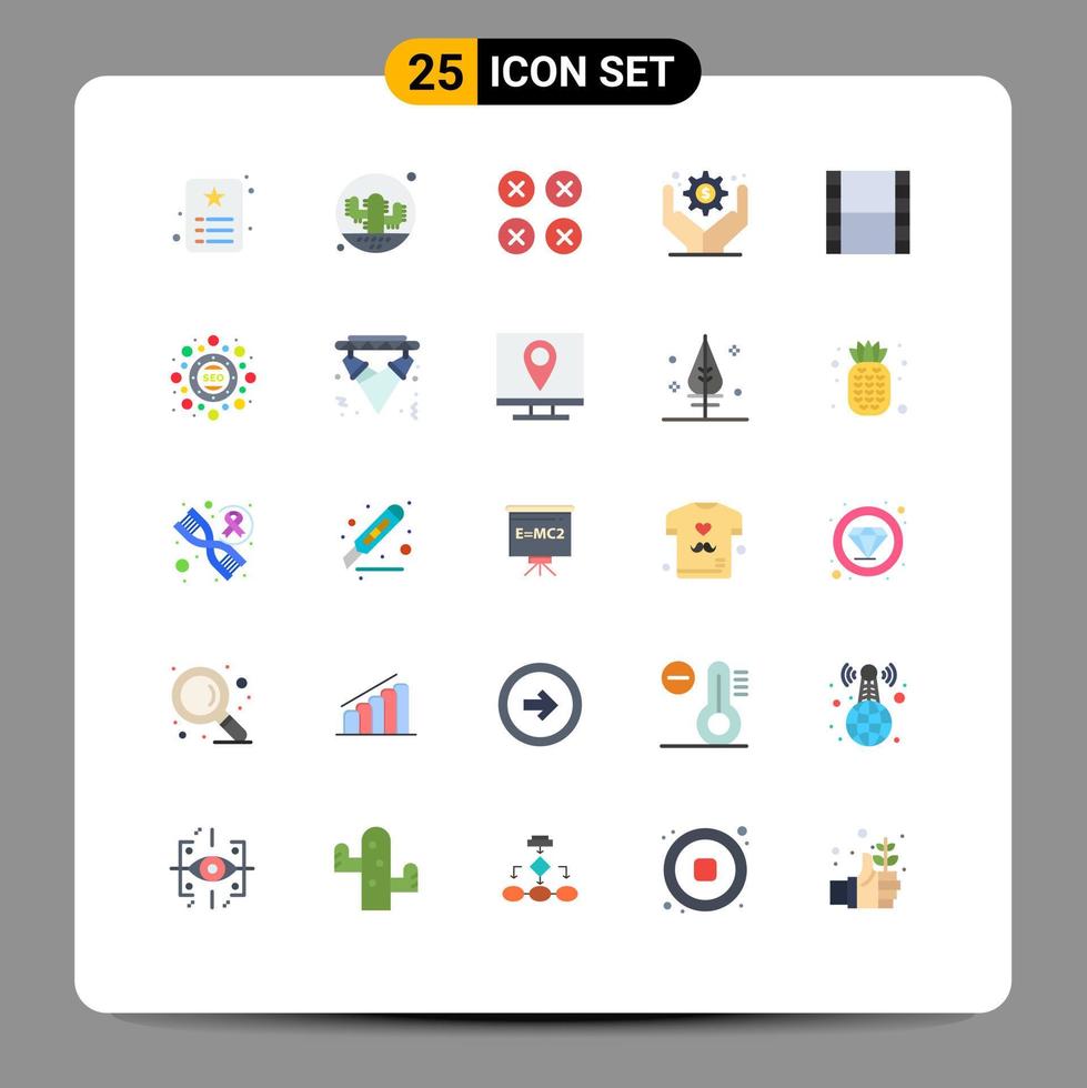 Set of 25 Modern UI Icons Symbols Signs for business operations business administration plant ux layout Editable Vector Design Elements