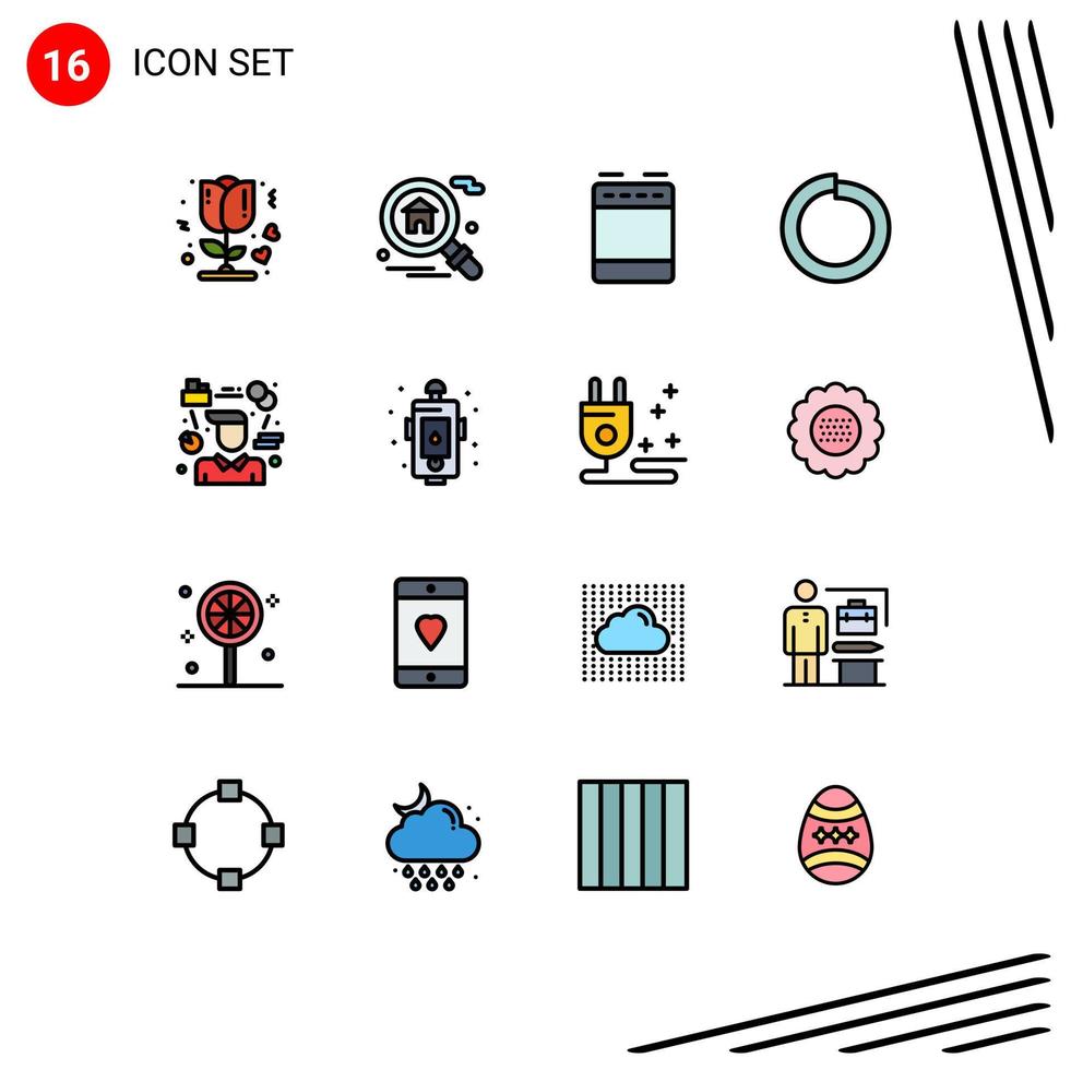 paquete de iconos de vectores de stock de 16 signos y símbolos de línea para los elementos de diseño de vectores creativos editables de resorte del administrador de gas de la persona consultora