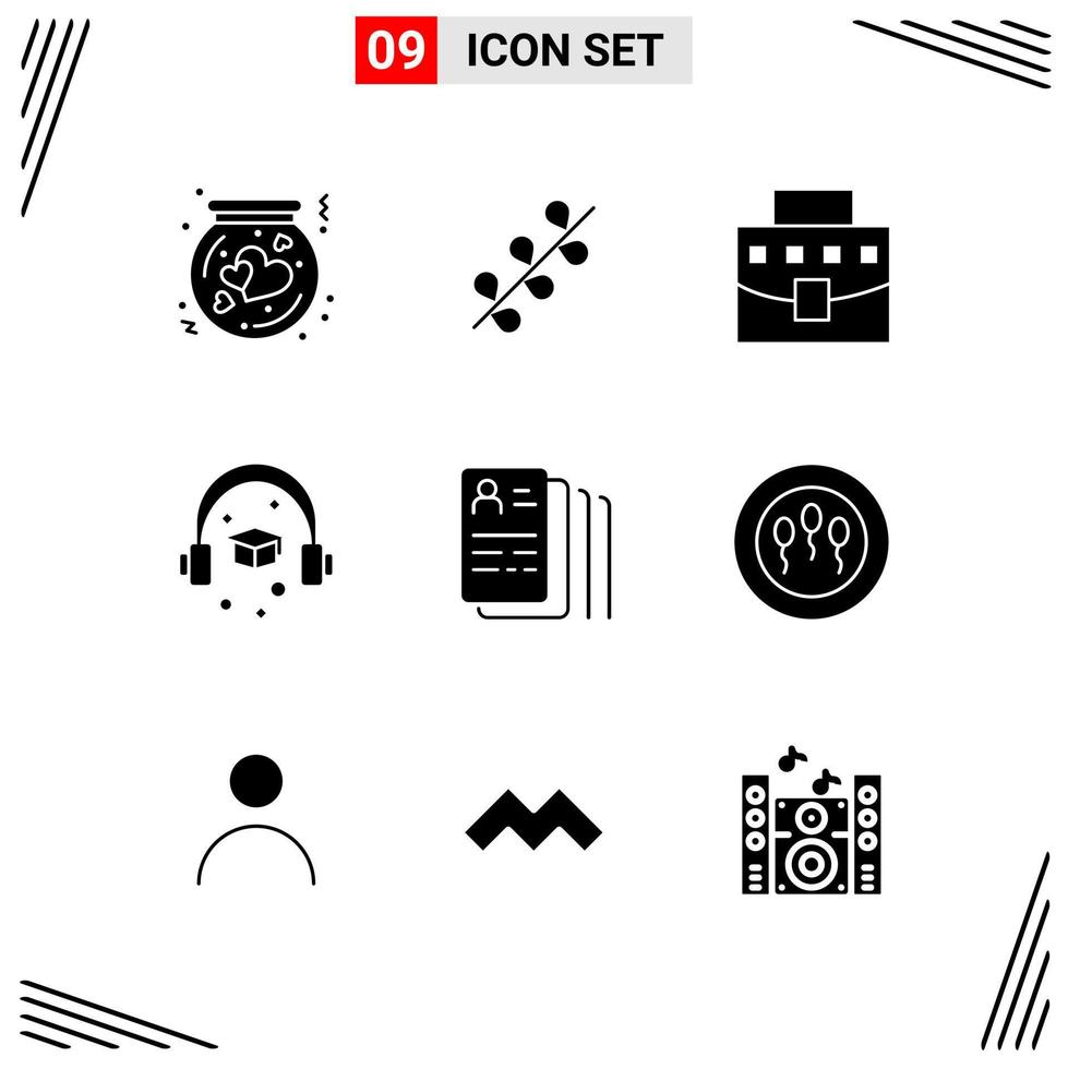 9 Icons Solid Style Grid Based Creative Glyph Symbols for Website Design Simple Solid Icon Signs Isolated on White Background 9 Icon Set vector