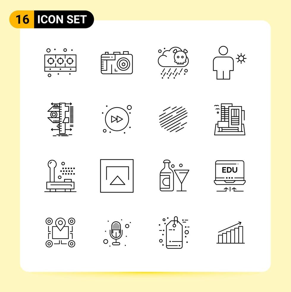 16 Creative Icons for Modern website design and responsive mobile apps 16 Outline Symbols Signs on White Background 16 Icon Pack vector