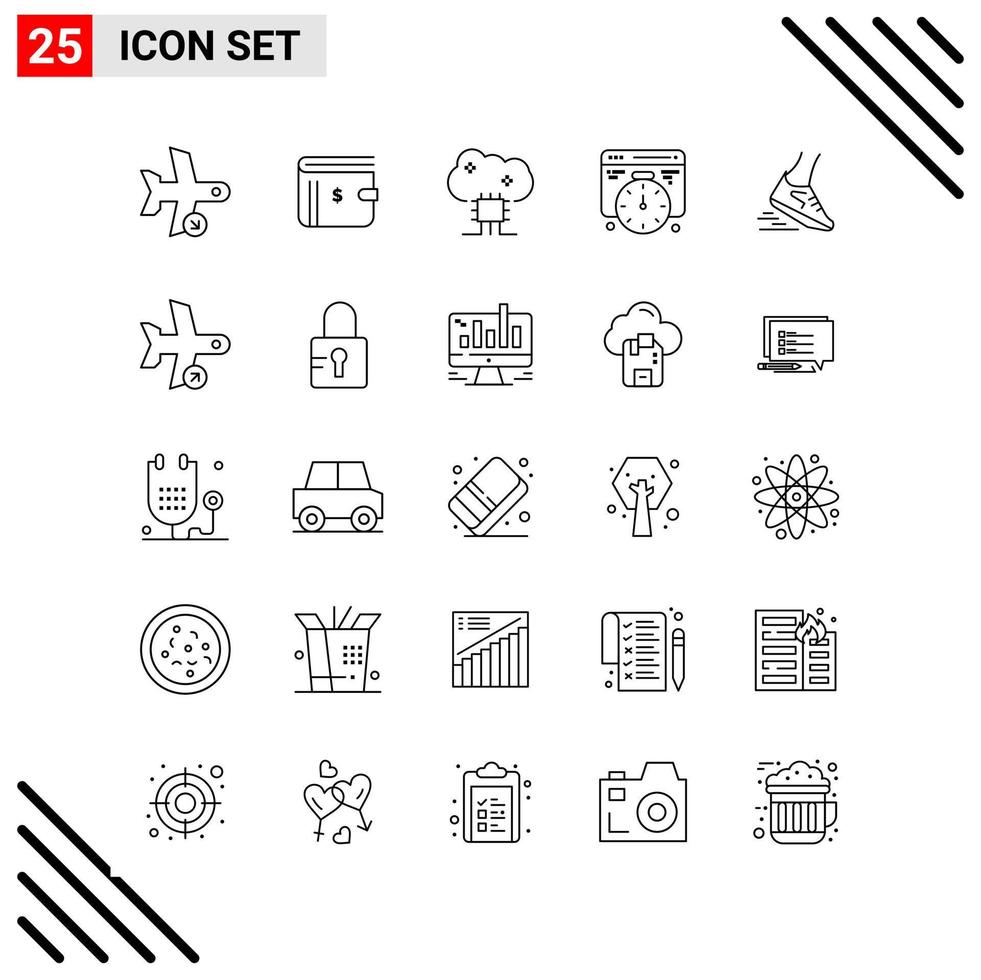 Pixle Perfect Set of 25 Line Icons Outline Icon Set for Webite Designing and Mobile Applications Interface vector