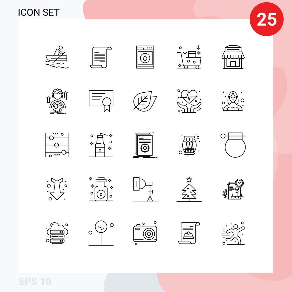 Group of 25 Modern Lines Set for real emarketing machine emailing email campaign Editable Vector Design Elements