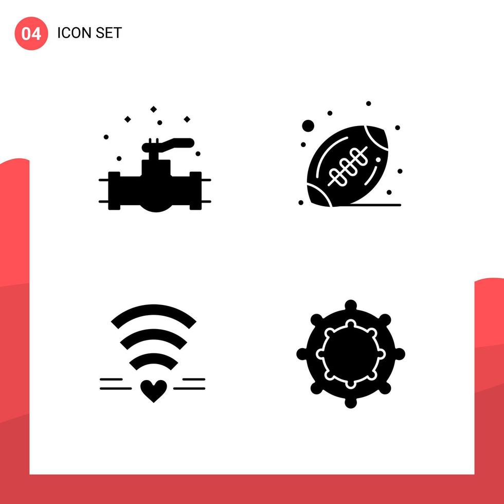 Pack of 4 Universal Glyph Icons for Print Media on White Background vector