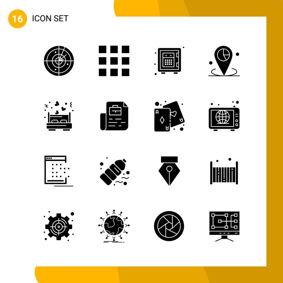 16 Icon Set Solid Style Icon Pack Glyph Symbols isolated on White Backgound for Responsive Website Designing vector