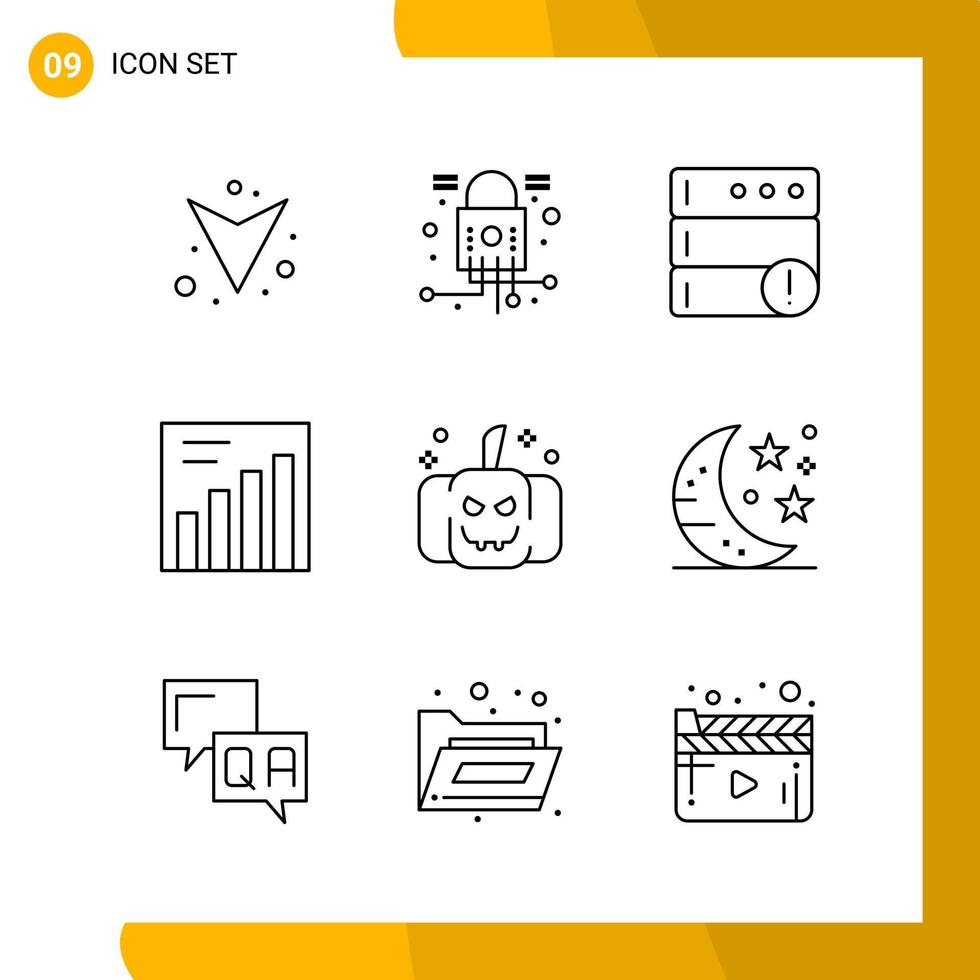 9 Icon Set Line Style Icon Pack Outline Symbols isolated on White Backgound for Responsive Website Designing vector