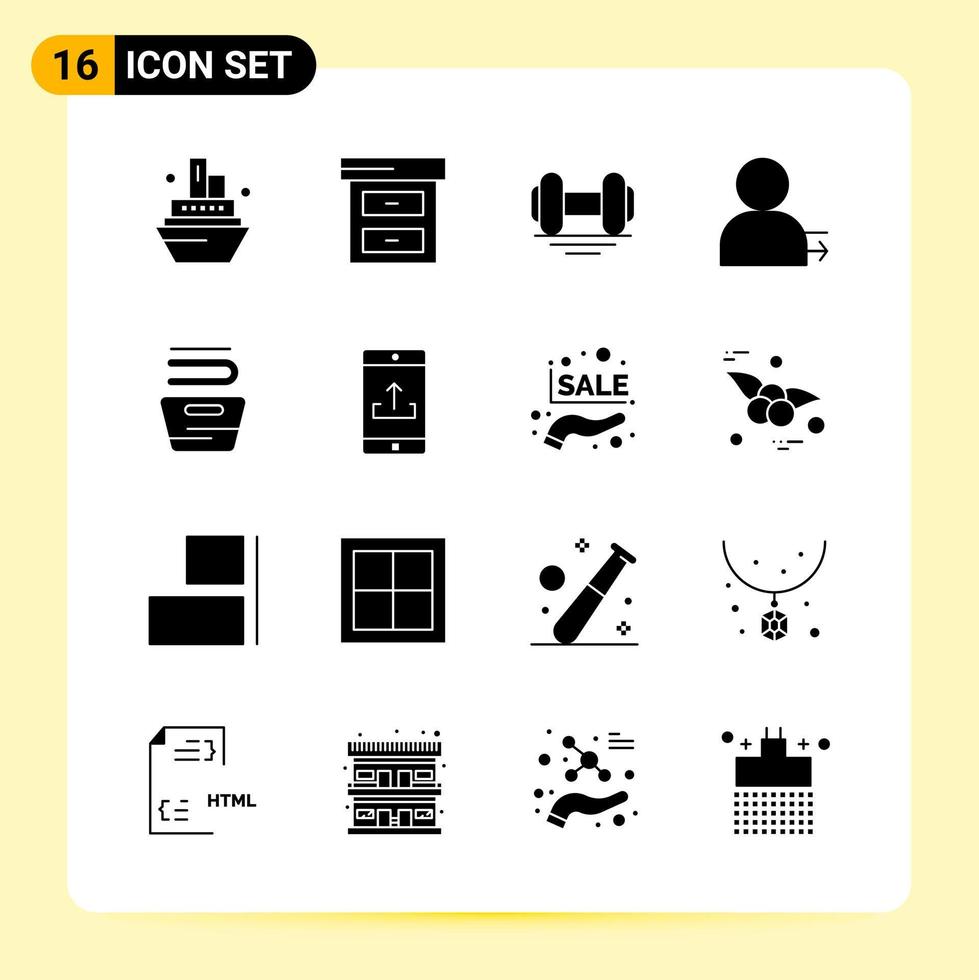 16 Creative Icons for Modern website design and responsive mobile apps 16 Glyph Symbols Signs on White Background 16 Icon Pack vector