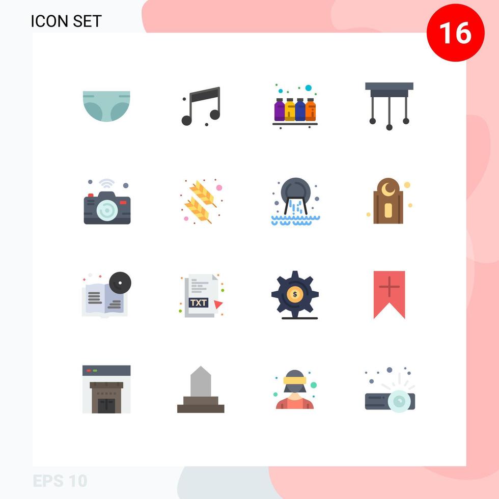 User Interface Pack of 16 Basic Flat Colors of image interior color home chandelier Editable Pack of Creative Vector Design Elements