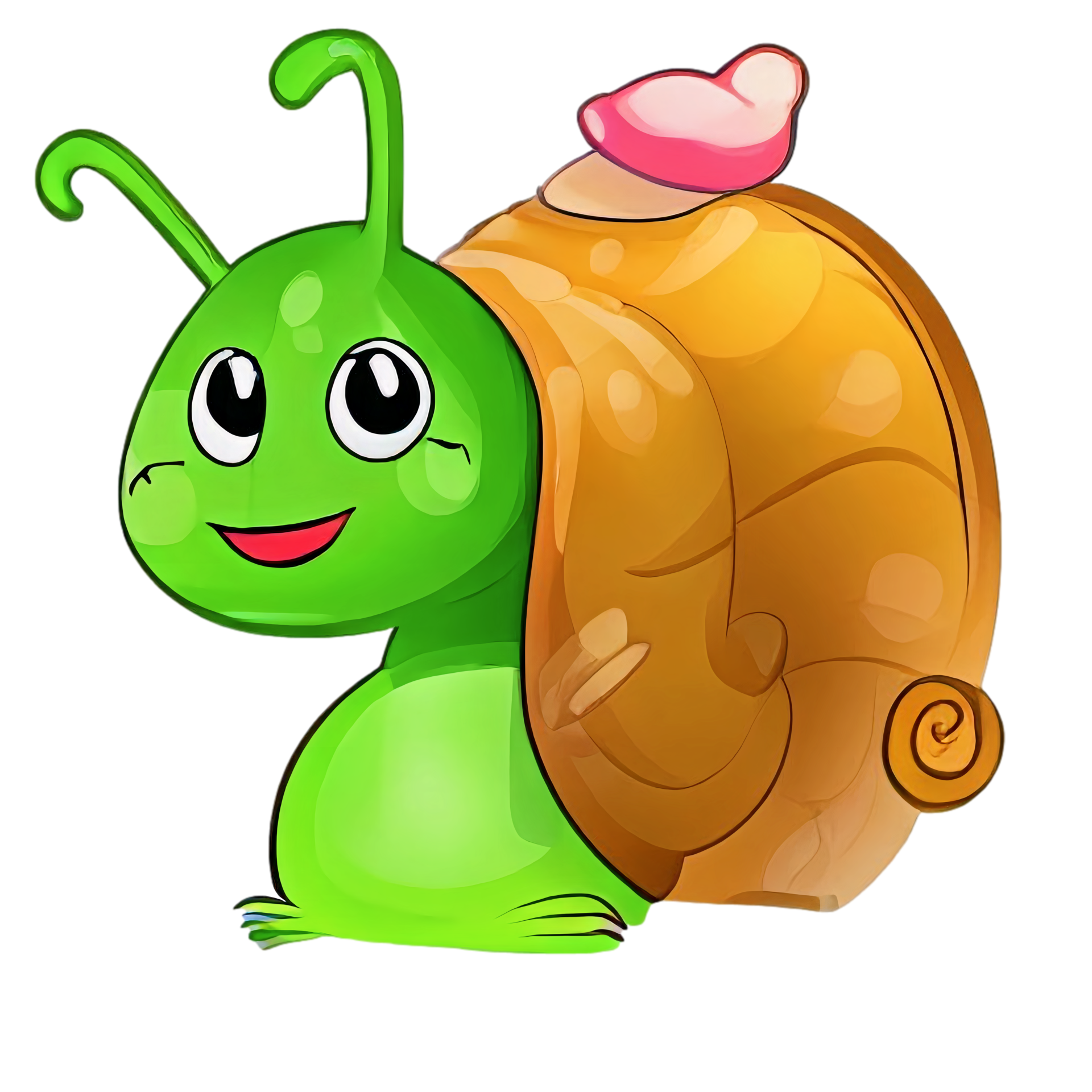 Happy Cute Snail 17915163 PNG