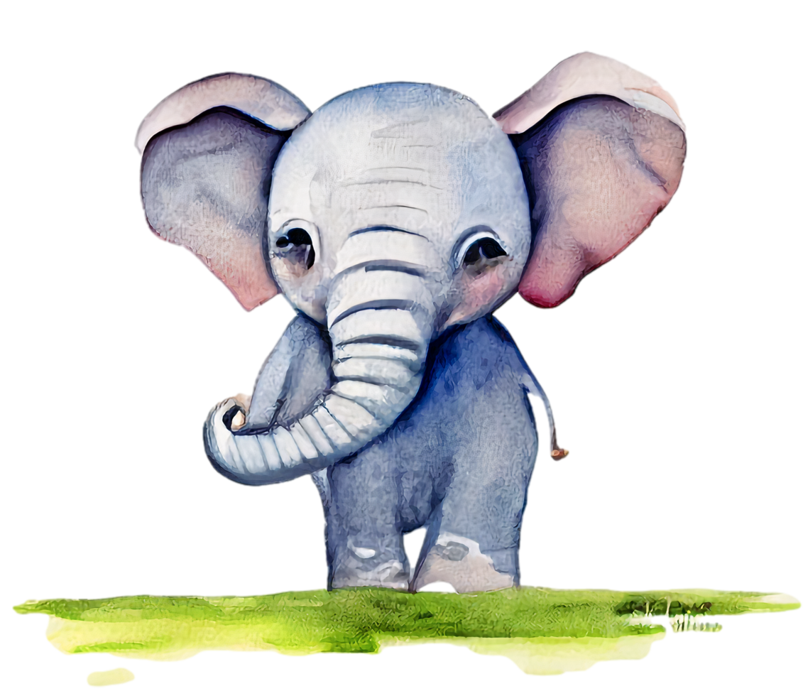 simpatico cartone animato di elefante png