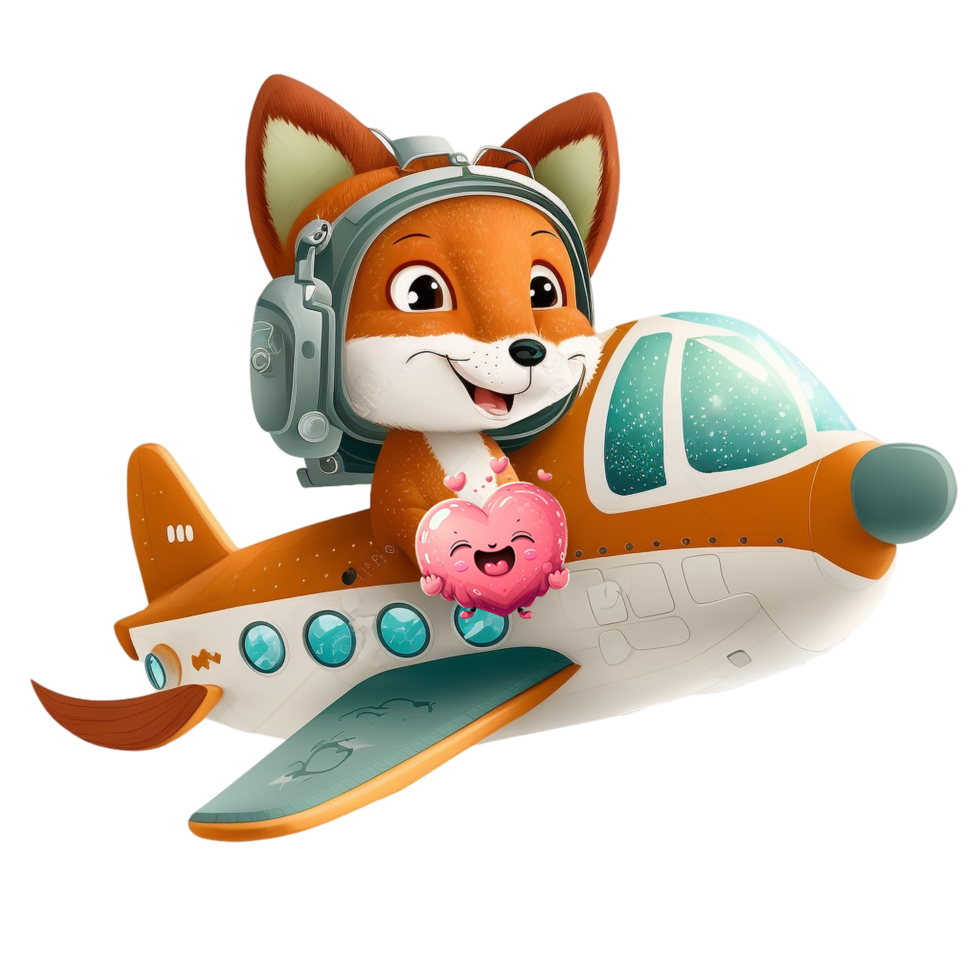 Valentine fox airplane png