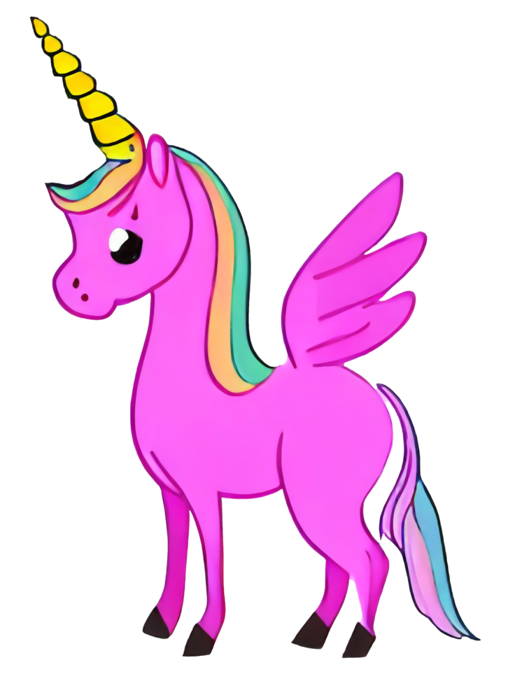 unicornio rosa lindo png