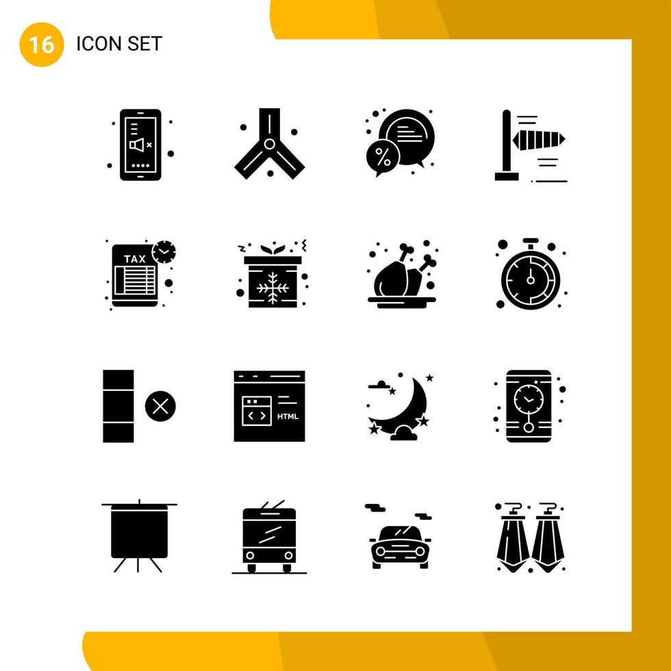 16 Icon Set Solid Style Icon Pack Glyph Symbols isolated on White Backgound for Responsive Website Designing vector