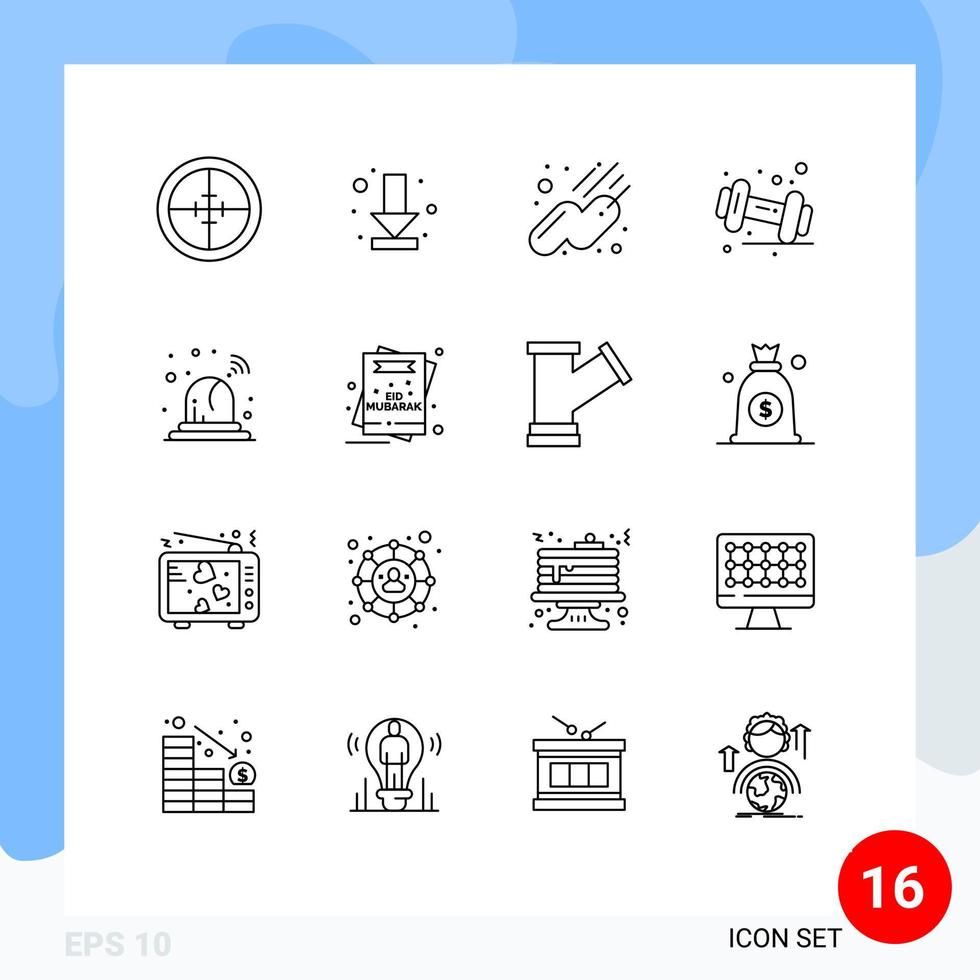 16 Creative Icons Modern Signs and Symbols of ambulance gym full fitness diet Editable Vector Design Elements