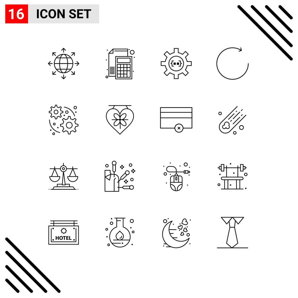 16 Thematic Vector Outlines and Editable Symbols of development clockwise paper arrow development Editable Vector Design Elements