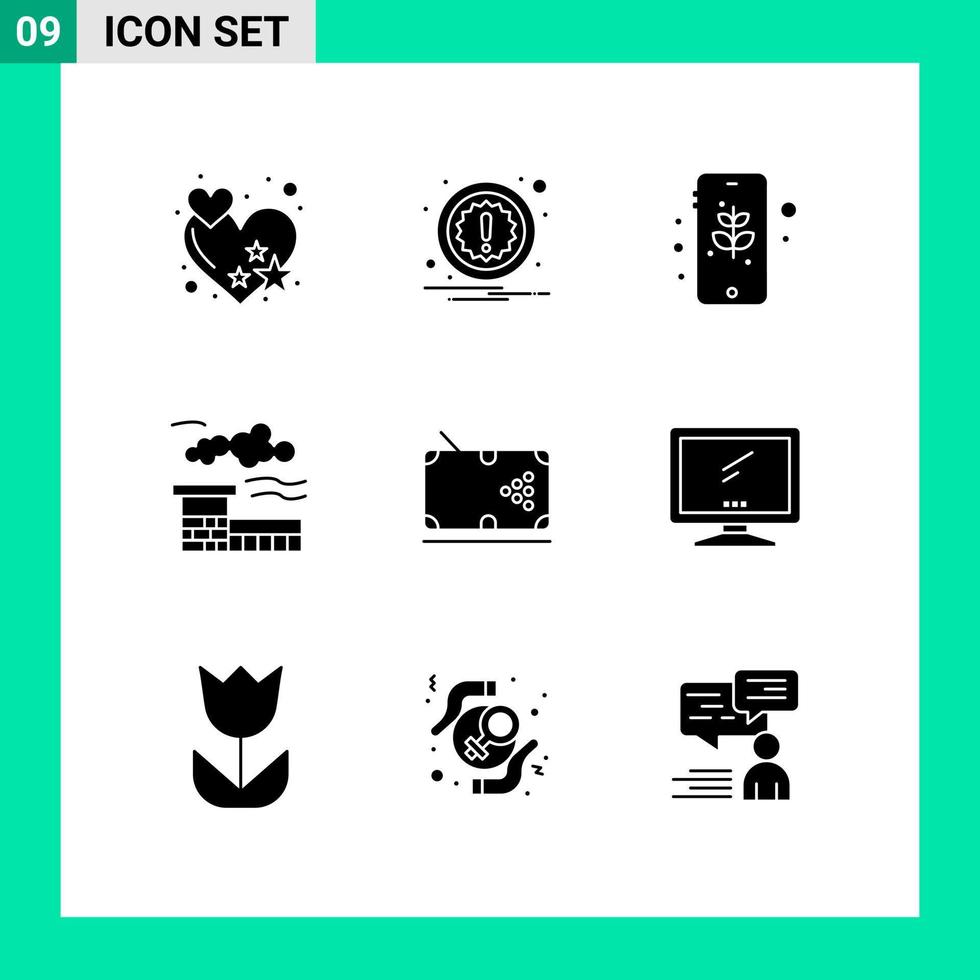 9 Creative Icons Modern Signs and Symbols of play table mobile pool landscape Editable Vector Design Elements