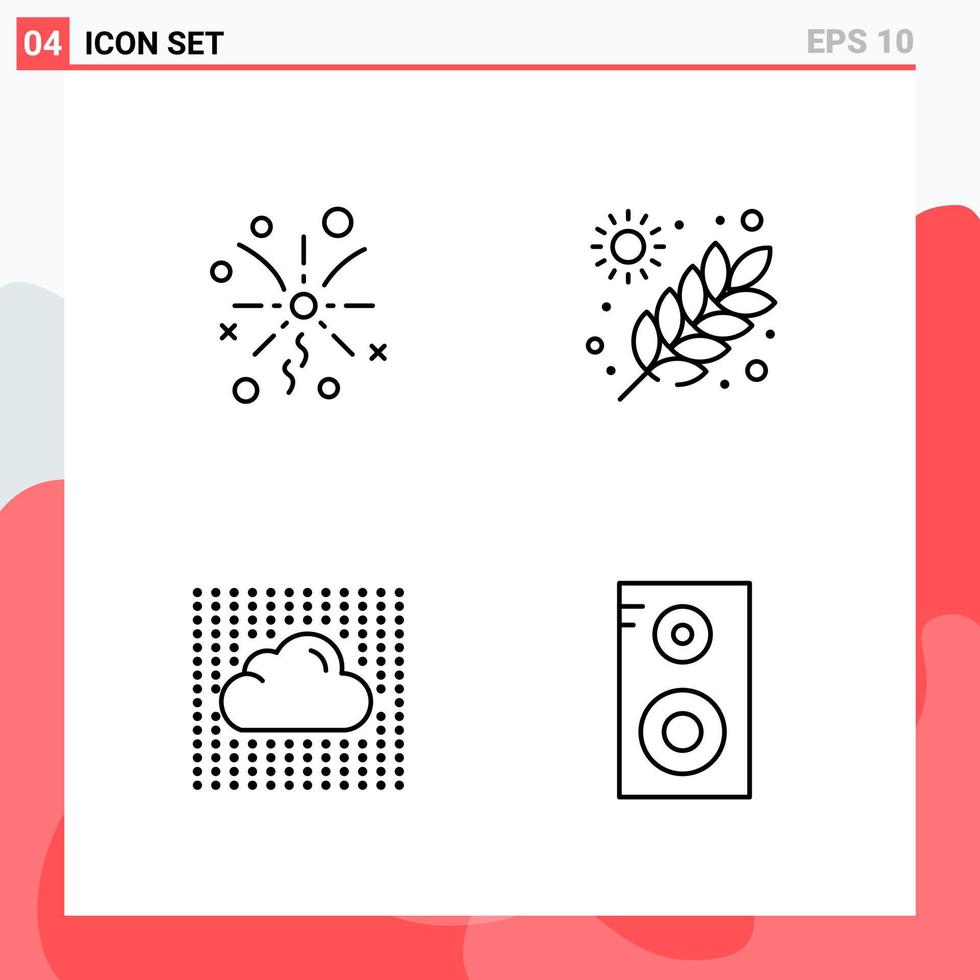 Collection of 4 Vector Icons in Line style Modern Outline Symbols for Web and Mobile Line Icon Sign Isolated on White Background 4 Icons