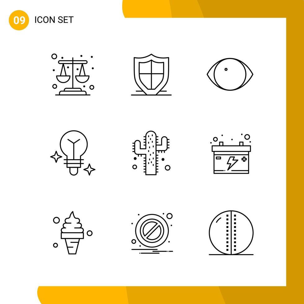 9 Icon Set Line Style Icon Pack Outline Symbols isolated on White Backgound for Responsive Website Designing vector