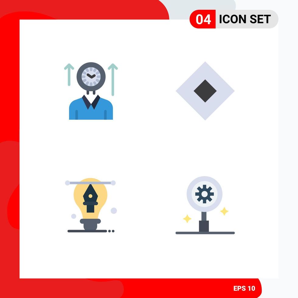 4 Flat Icon concept for Websites Mobile and Apps time bulb up soap designing Editable Vector Design Elements