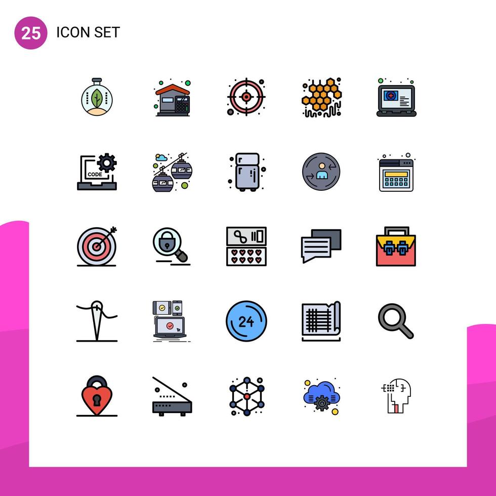 User Interface Pack of 25 Basic Filled line Flat Colors of online viscous house sweet autumn Editable Vector Design Elements