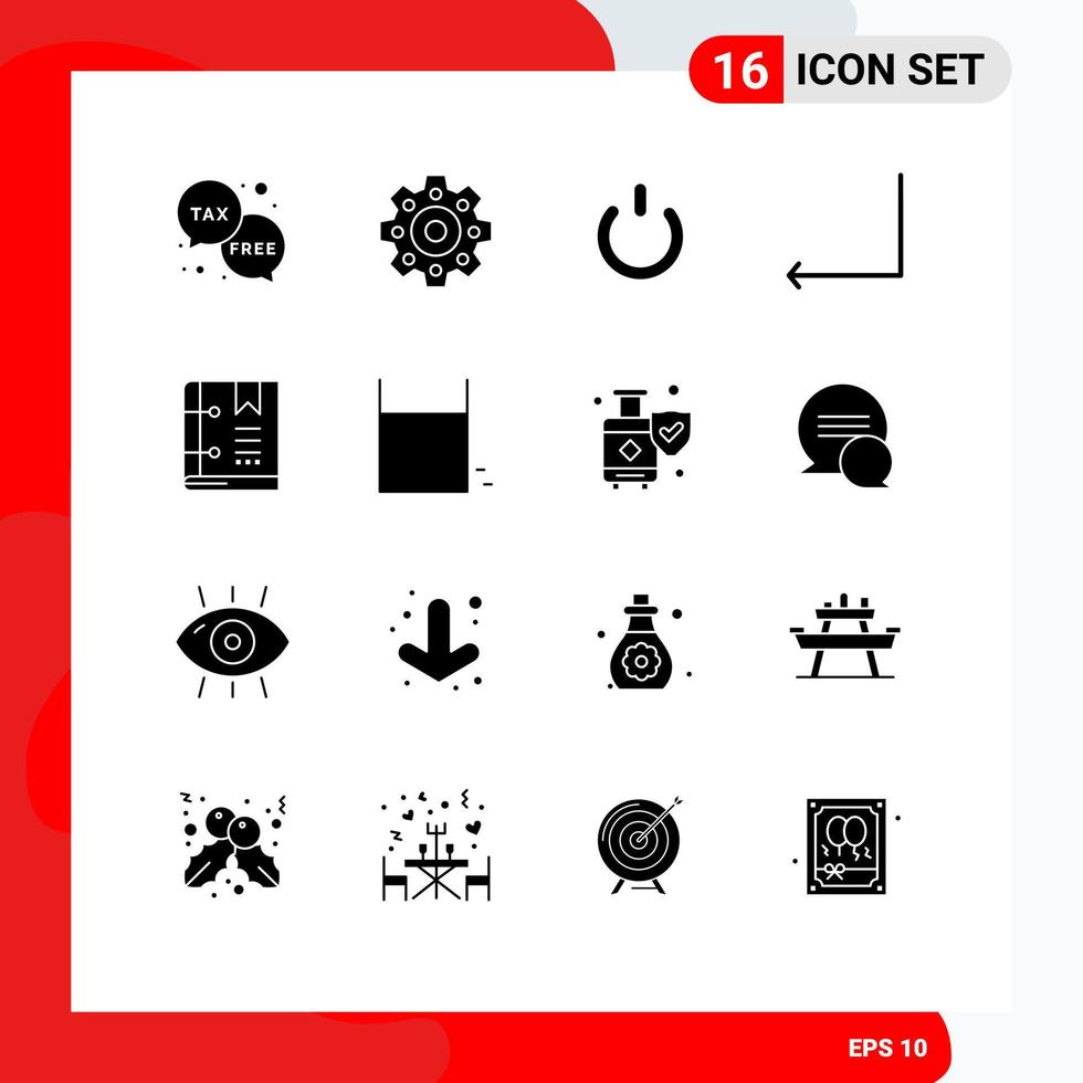 16 Creative Icons Modern Signs and Symbols of marker bookmark off book back Editable Vector Design Elements