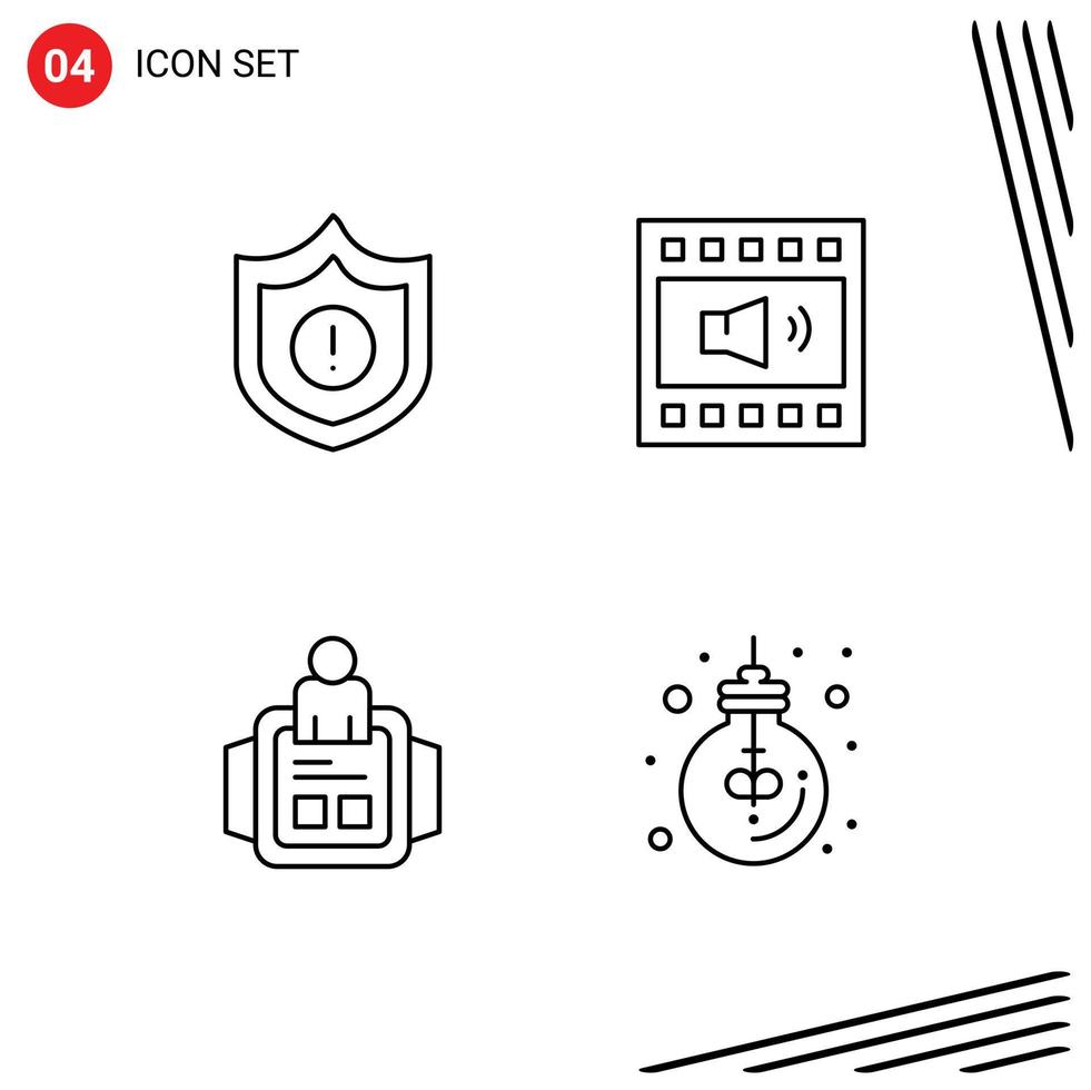 User Interface Pack of 4 Basic Filledline Flat Colors of guard man amplifier speaker technology Editable Vector Design Elements
