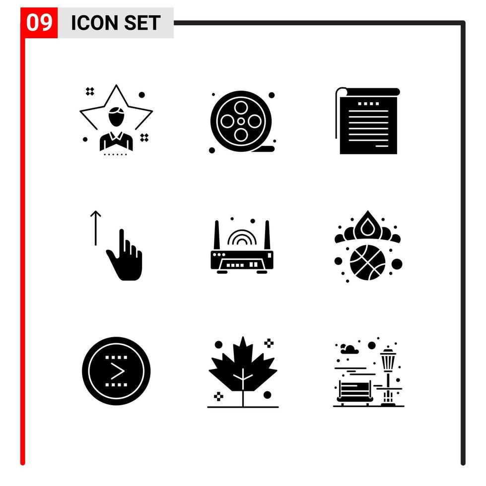 9 General Icons for website design print and mobile apps 9 Glyph Symbols Signs Isolated on White Background 9 Icon Pack vector