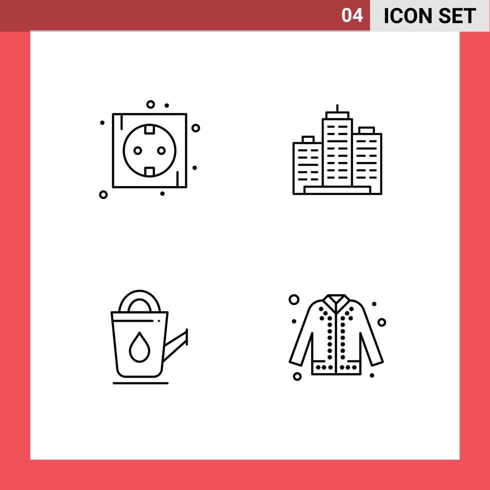 4 Line concept for Websites Mobile and Apps board office plug architecture real Editable Vector Design Elements