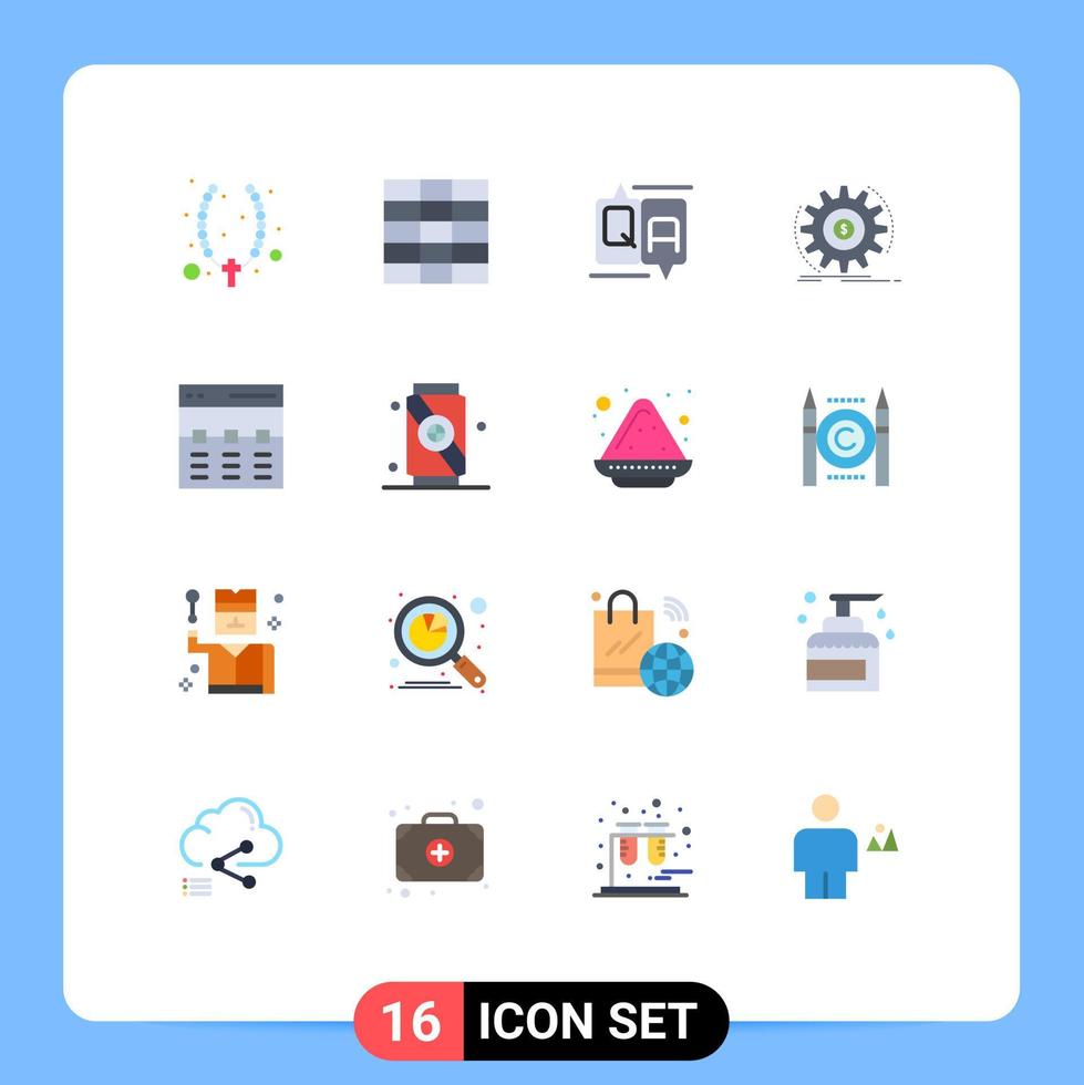 16 Thematic Vector Flat Colors and Editable Symbols of hero communication education money income Editable Pack of Creative Vector Design Elements