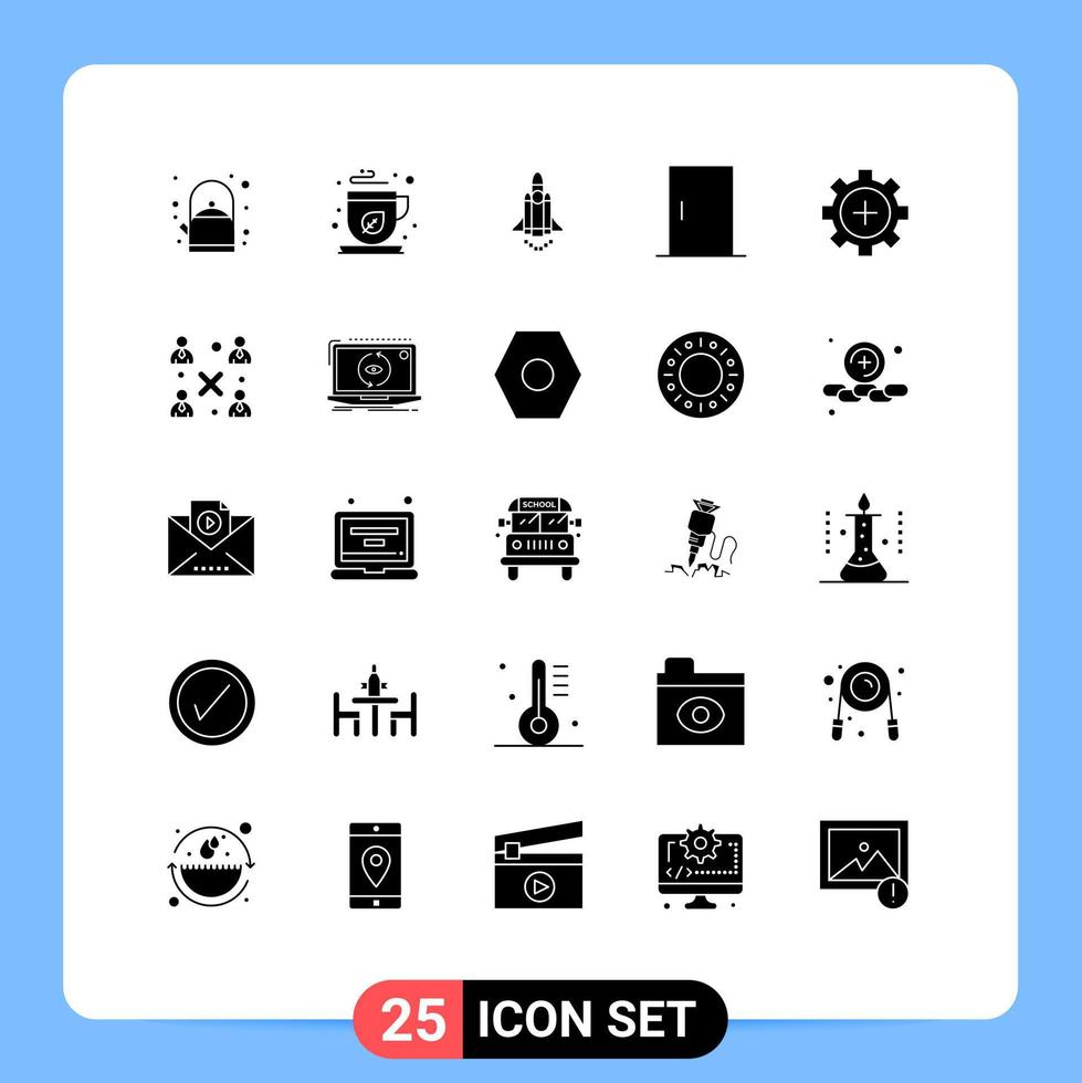 25 User Interface Solid Glyph Pack of modern Signs and Symbols of health care launching home appliances furniture Editable Vector Design Elements