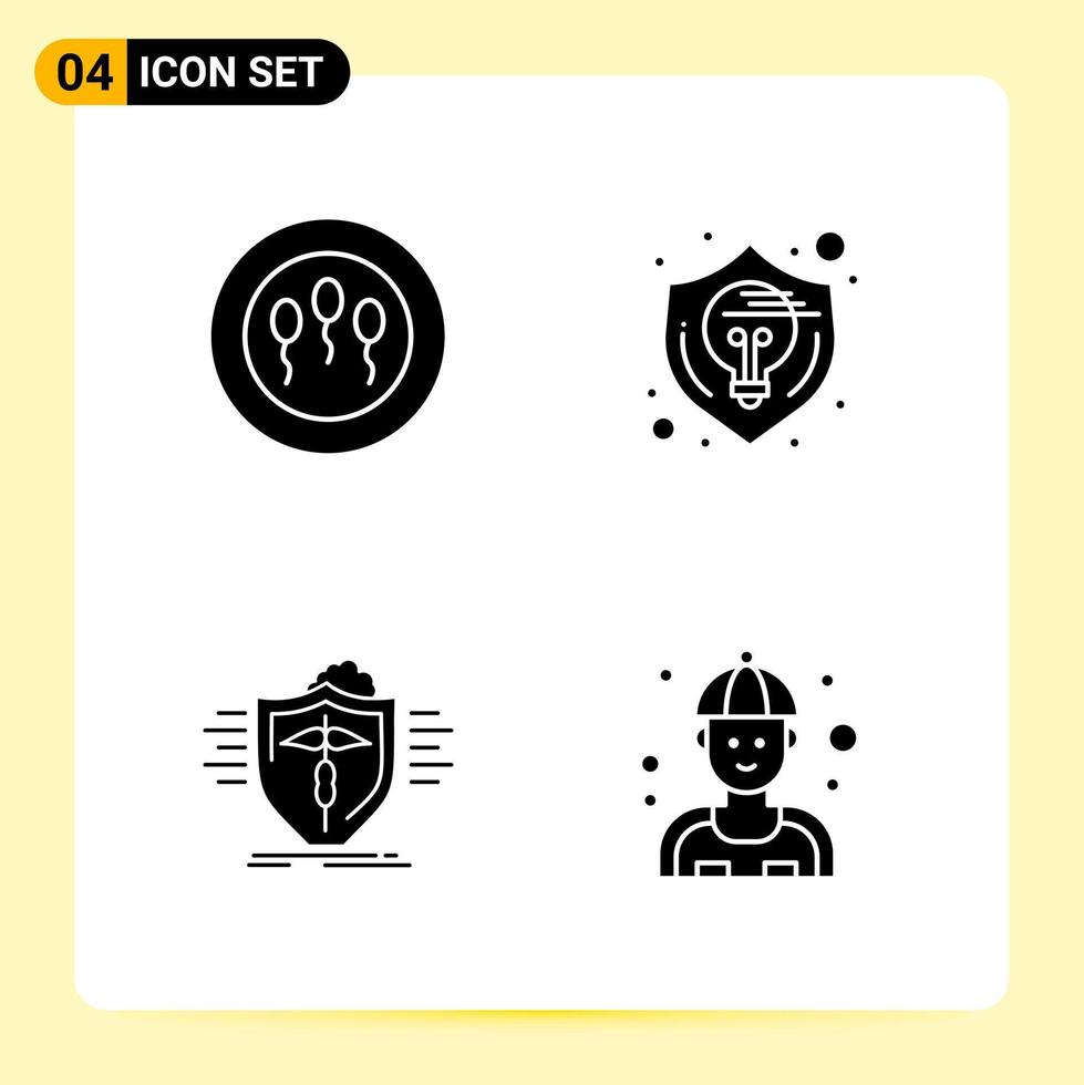 4 Creative Icons for Modern website design and responsive mobile apps 4 Glyph Symbols Signs on White Background 4 Icon Pack vector