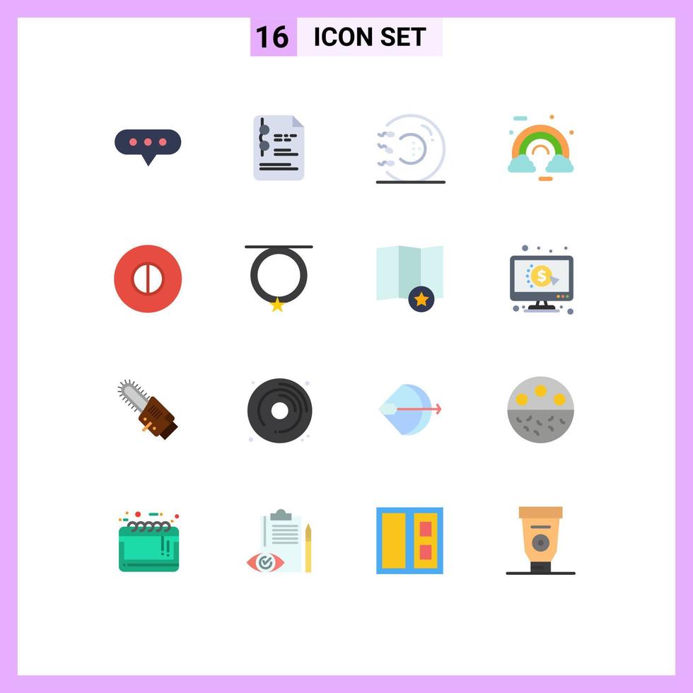 Universal Icon Symbols Group of 16 Modern Flat Colors of ancient ireland fitness colorful celebrate Editable Pack of Creative Vector Design Elements