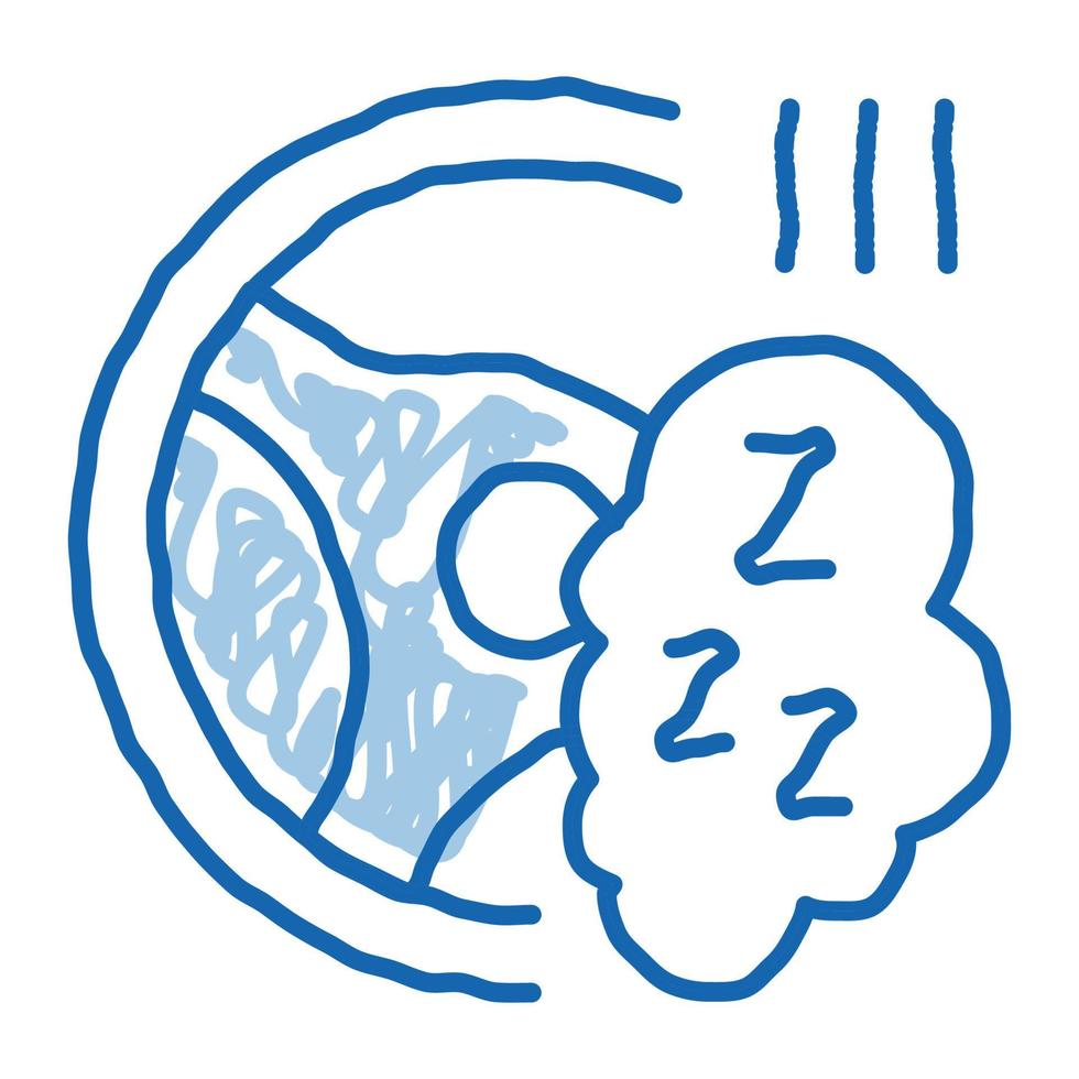 machine warning doodle icon hand drawn illustration vector